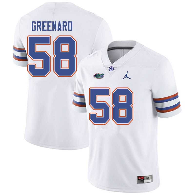 Men's NCAA Florida Gators Jonathan Greenard #58 Stitched Authentic Jordan Brand White College Football Jersey DZX4665BF